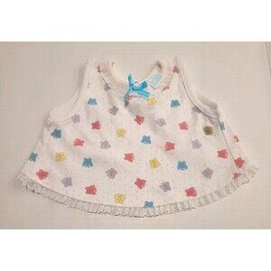 Bright Future White Top with Butterflies Size 0-3 Months Vintage 1990s